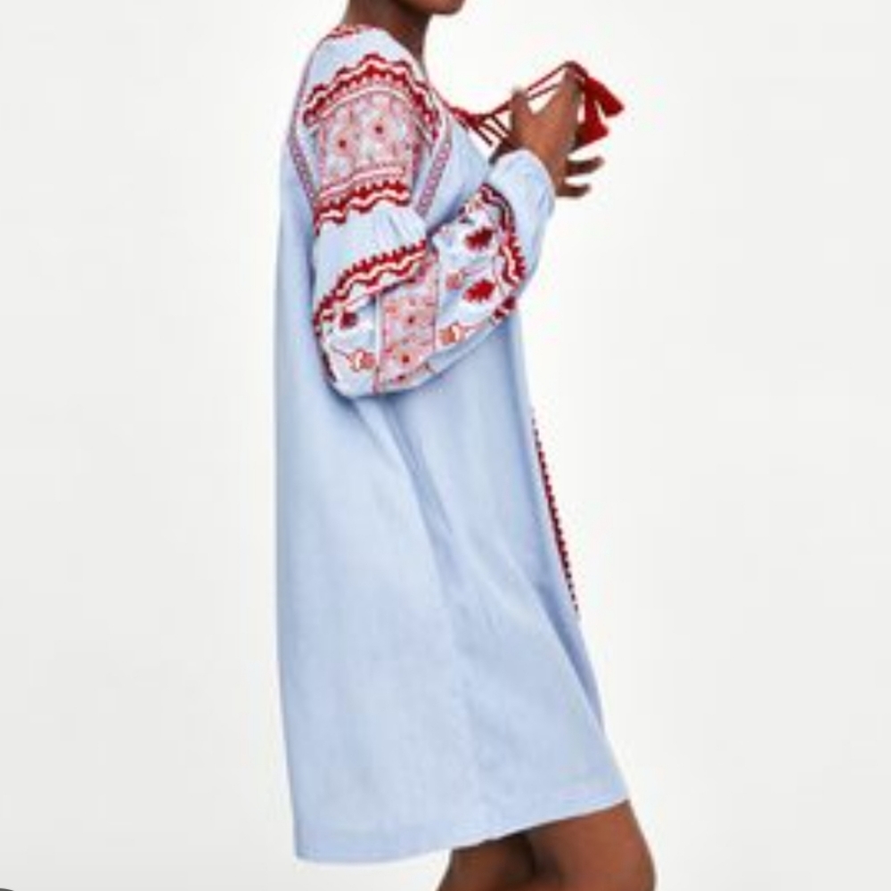 Zara embroidered dress